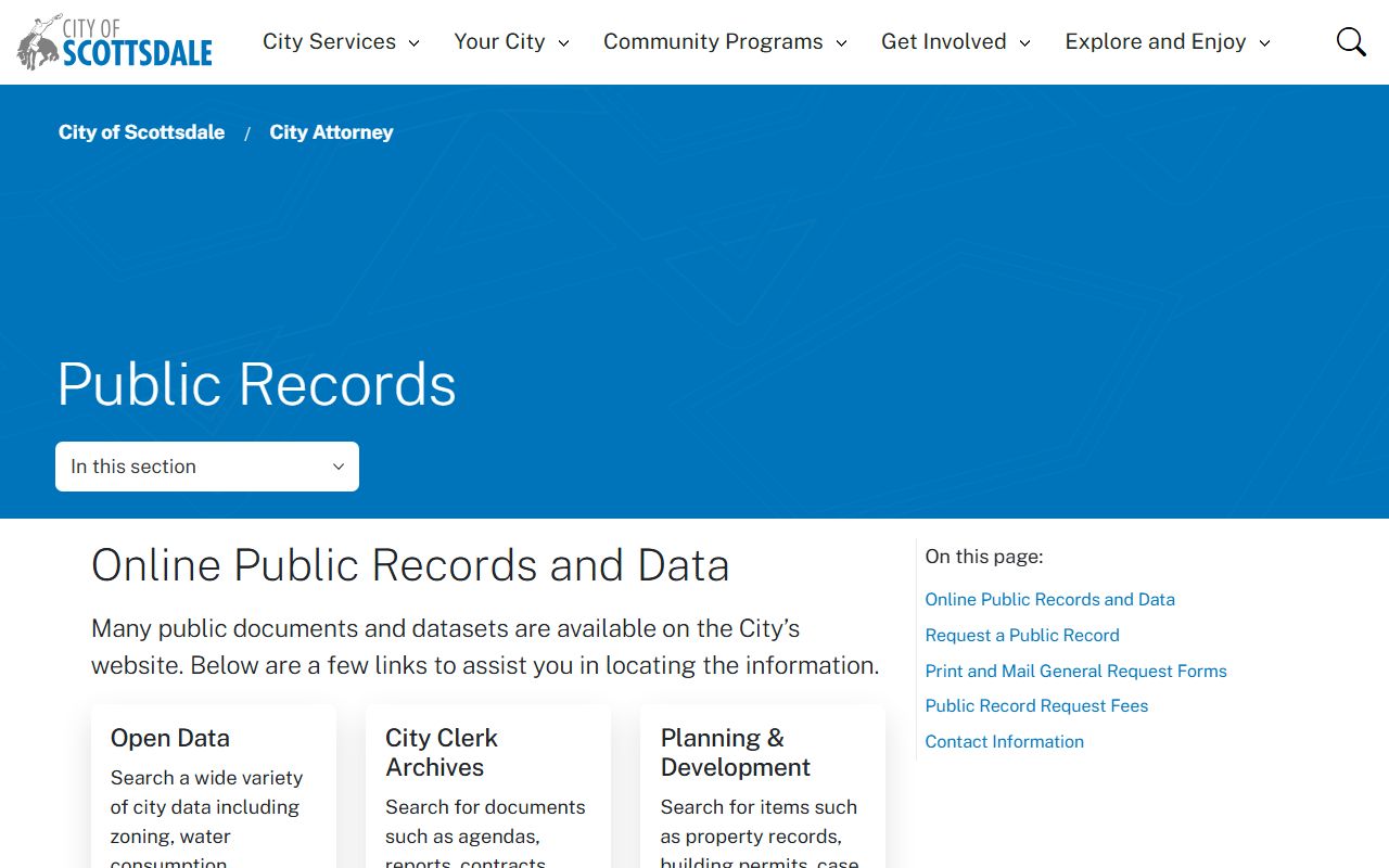 Scottsdale public records information